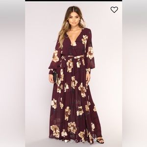 Long Sleeve Floral Maxi Dress by Fashion Nova